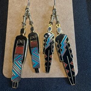 Laurel Burch Vintage Earrings “Man and Woman Tribal Earrings”